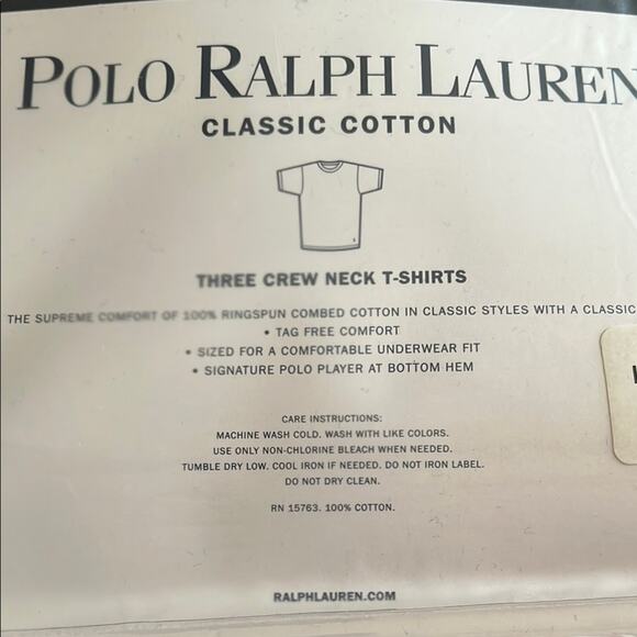 VTG NWT Polo Ralph Lauren Shirts 3pc Black Crew Neck Size L - Picture 3 of 4